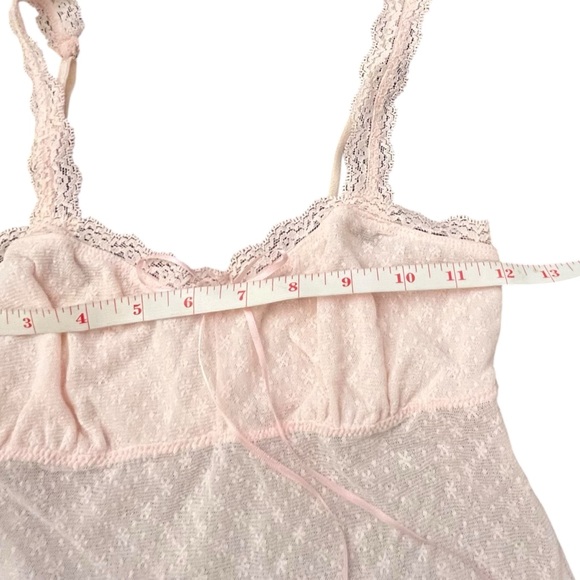 EBERJEY Pale Pink Pajama Tank Top Sheer Small - Medium Ribbon Bow Snowflake - Picture 7 of 12